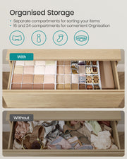 Set of 4 White Drawer Organisers with 80 Compartments for Home Storage by Songmics