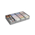 Foldable Fabric Drawer Organisers with Adjustable Dividers for Wardrobes and Drawers by Songmics