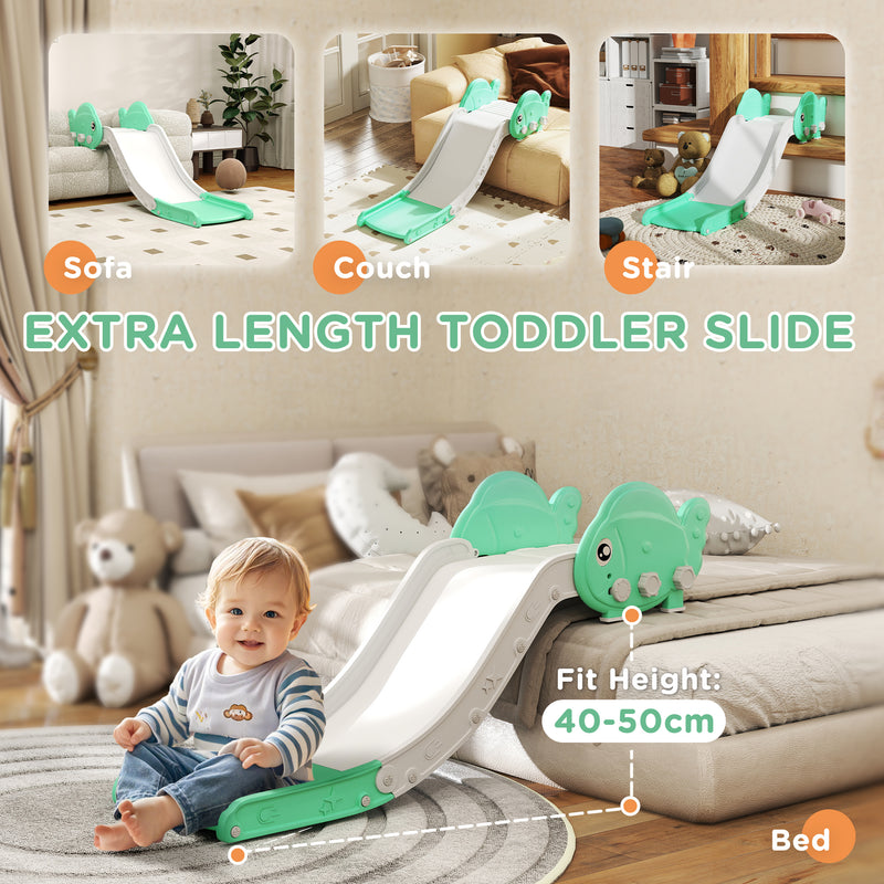 Kids Sofa Slide 130cm HDPE Toddler Slide for Sofa Bed Stairs Easy to Assemble Green by AIYAPLAY AOSOM