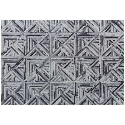 Modern Chenille Area Rug Non Slip Washable Carpet for Living Room or Office Black