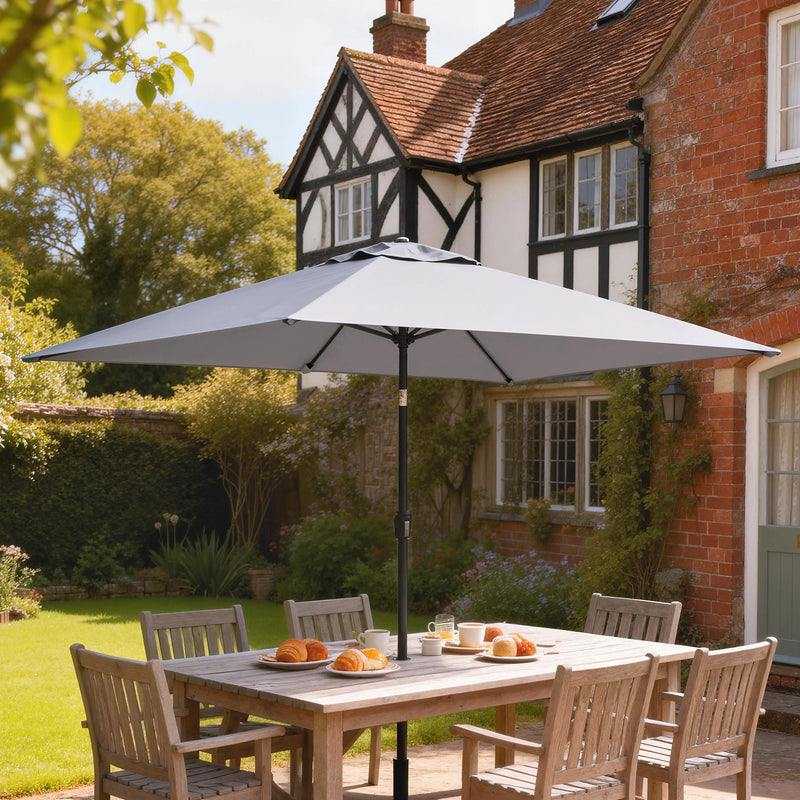 Garden Parasol with Adjustable Tilt for All Day Shade and Comfort Light Grey