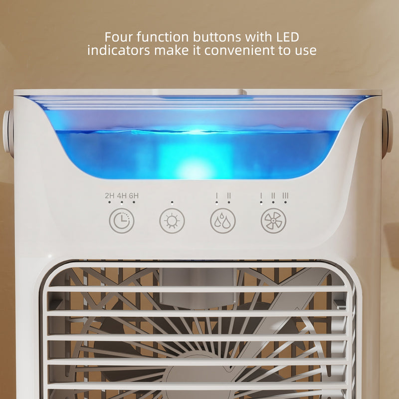 Desk Fan with Cooling Mist and Aroma Diffuser for Home or Office Grey AOSOM