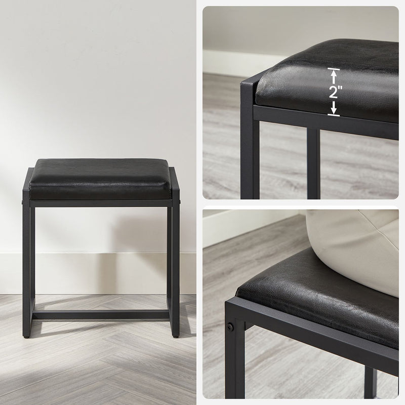 Rustic Brown Dressing Table with Tri-Fold Mirror, Storage Drawers & Padded Stool