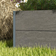 Grey Garden Planter Box with Back Trellis for Climbing Plants Outdoor Patio Display