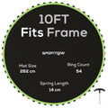 Trampoline Replacement Mat with Spring Pull Tool 54 V-Hooks for 10ft Trampoline Green by SPORTNOW AOSOM