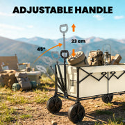 Folding Festival Trolley for Easy Transport of Camping Gear and Garden Tools Khaki Outsunny