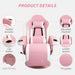 Pink PU Leather Manual Recliner Armchair with Adjustable Leg Rest and 360Â° Swivel by HOMCOM