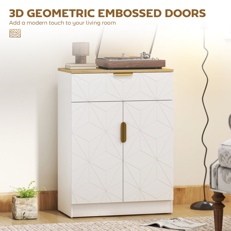 Modern Sideboard Storage Cabinet with Drawer and Adjustable Shelf for Home Use White