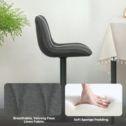 Set of 2 Charcoal Grey Swivel Bar Stools With Backrest For Kitchen Breakfast Bar