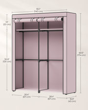 Collapsible Fabric Wardrobe with Shelves and Zipper Cover for Bedroom Storage by Songmics