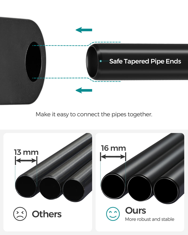 Portable Black Wardrobe with Shelves and Hanging Rail for Bedroom Storage by Songmics