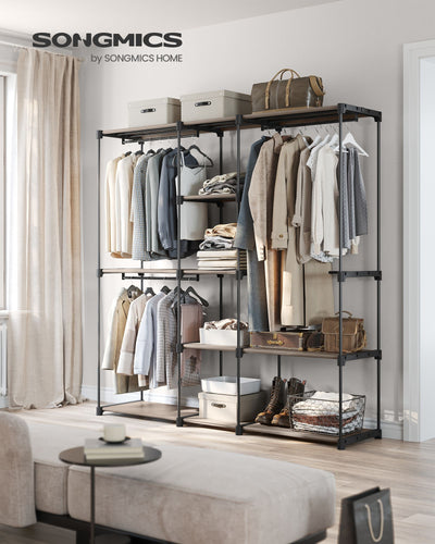 Freestanding Fabric Wardrobe with Shelves Portable Closet Storage Organizer by Songmics