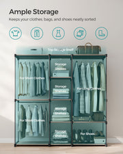 Freestanding Fabric Wardrobe with Shelves Portable Closet Storage Organizer by Songmics