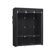 Portable Fabric Wardrobe with 3 Hanging Rails for Bedroom Storage by Songmics