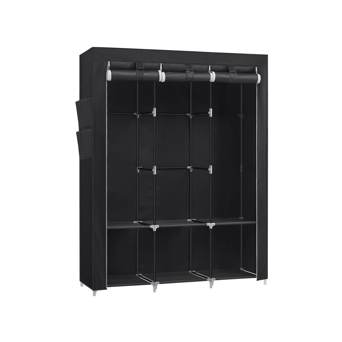 Songmics Portable Fabric Wardrobe With 3 Rails For Bedroom Storage ...