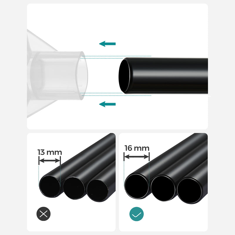 Portable Fabric Wardrobe with 3 Hanging Rails for Bedroom Storage by Songmics