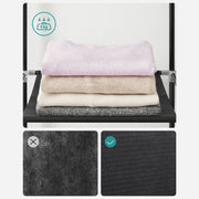 Portable Fabric Wardrobe with 3 Hanging Rails for Bedroom Storage by Songmics