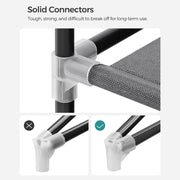 Portable Fabric Wardrobe with 3 Hanging Rails for Bedroom Storage by Songmics