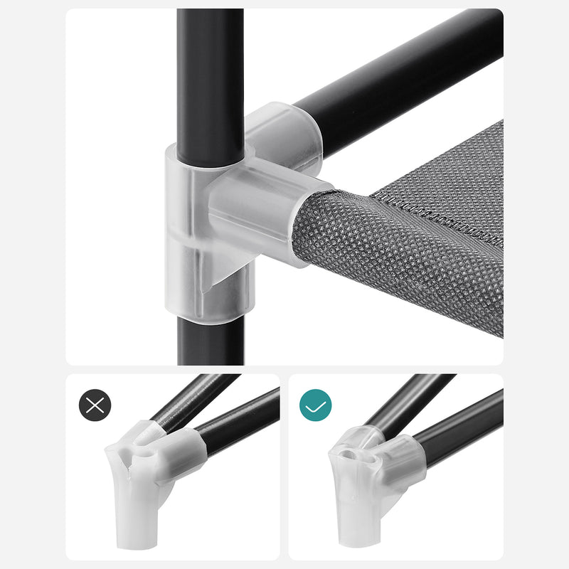 Portable Fabric Wardrobe with 3 Hanging Rails for Bedroom Storage by Songmics