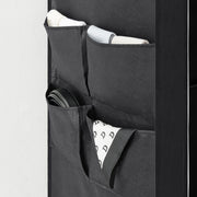 Portable Fabric Wardrobe with 3 Hanging Rails for Bedroom Storage by Songmics