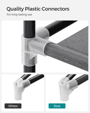 Grey Portable Wardrobe with Shelves and 4 Hanging Rails for Bedroom and Living Room by Songmics