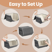 Stackable Fabric Storage Bins Set of 2 with Magnetic Lids for Wardrobe Organisation by Songmics