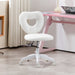 White Teddy Fleece Swivel Office Chair with Adjustable Height by HOMCOM