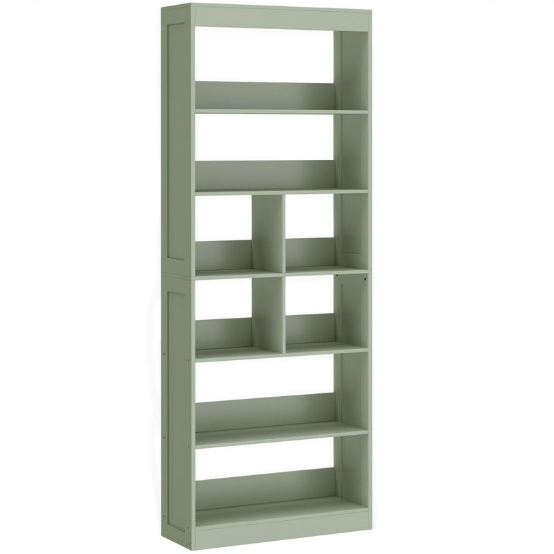 Tall Bookshelf with 4 Shelves for Extra Home Storage and Clutter-Free Rooms Bean Paste Green Homcom