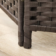 4 Panel Folding Room Divider Freestanding Privacy Screen For Home Or Office, Brown