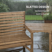 Wooden Garden Furniture Set with Bench Chair and Table for Flexible Outdoor Seating Outsunny