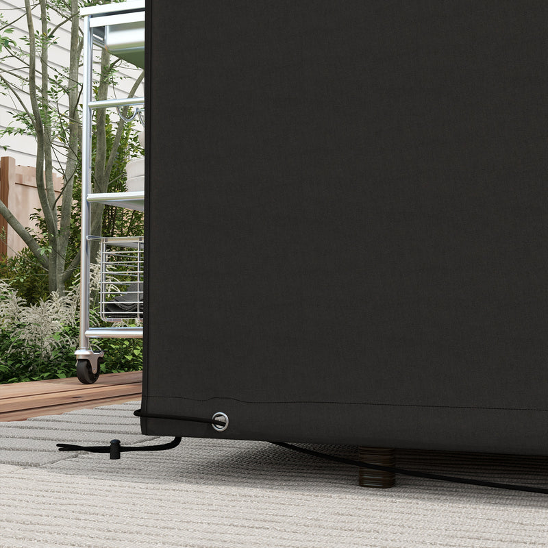Black Waterproof Garden Furniture Cover for Rattan Table Set 245 x 165cm by Outsunny