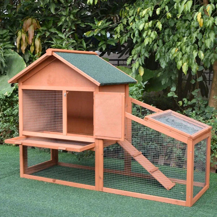 Large Outdoor 2-Tier Rabbit Hutch with Run