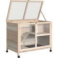 Indoor Wooden Rabbit Hutch Pawhut
