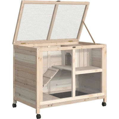 Indoor Wooden Rabbit Hutch Pawhut