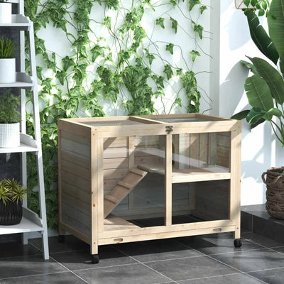 Indoor Wooden Rabbit Hutch Pawhut