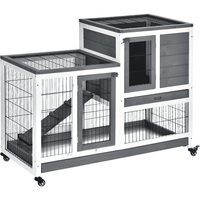 Indoor Rabbit Hutch With Run Pawhut