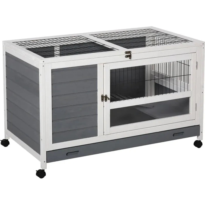 Indoor Rabbit Hutch with Lift Open Top