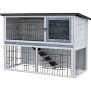 Outdoor Rabbit Hutch, Grey Pawhut