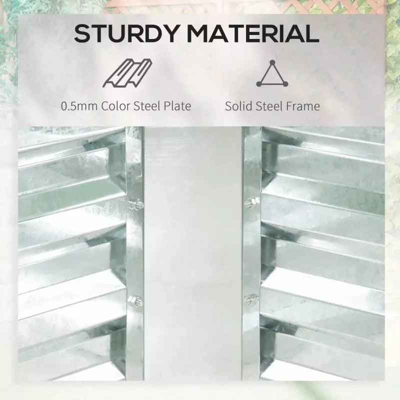 Raised Garden Bed Greenhouse, Steel, 185Lx95Wx92Hcm