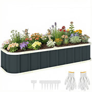 Raised Garden Bed for Easy and Safe Home Planting with Tool-Free Assembly, Dark Grey Outsunny