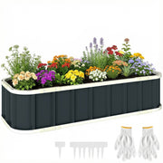 Raised Garden Bed for Easy and Safe Home Planting with Tool-Free Assembly, Dark Grey Outsunny