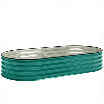 Galvanised Steel Garden Planter With Flexible Shape and Open Bottom for Healthy Plant Growth Dark Grey Outsunny
