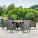Image of a Rattan 6 Seater Round Outdoor Dining Set, Grey