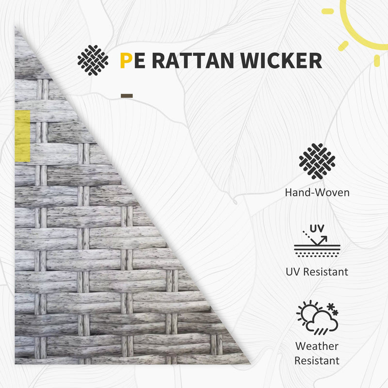 Rattan Garden Corner Sofa Set, Grey