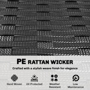 Rattan Garden Bistro Set for Small Spaces with Cushioned Chairs and Glass Table Outsunny