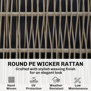 Rattan Garden Furniture Set for Relaxing Outdoor Seating with Cushions and Coffee Table Cream Outsunny