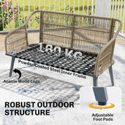 Rattan Garden Furniture Set for Relaxing Outdoor Seating with Cushions and Coffee Table Cream Outsunny