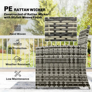Rattan Lounger Garden Furniture Set 6 Piece with Nesting Tables and Cushioned Seats Outsunny