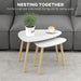 Set of 2 Nesting Coffee Tables with Solid Wood Legs Light Grey by HOMCOM