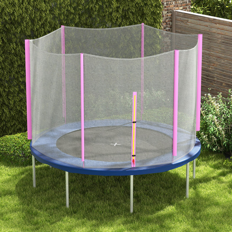 8ft Trampoline Net Replacement with Zipped Entrance and Pole Covers Pink by SPORTNOW
